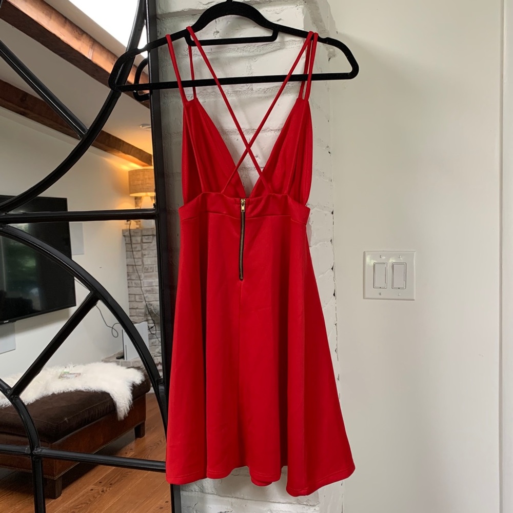 Red Mini Dress - Picture 3 of 5